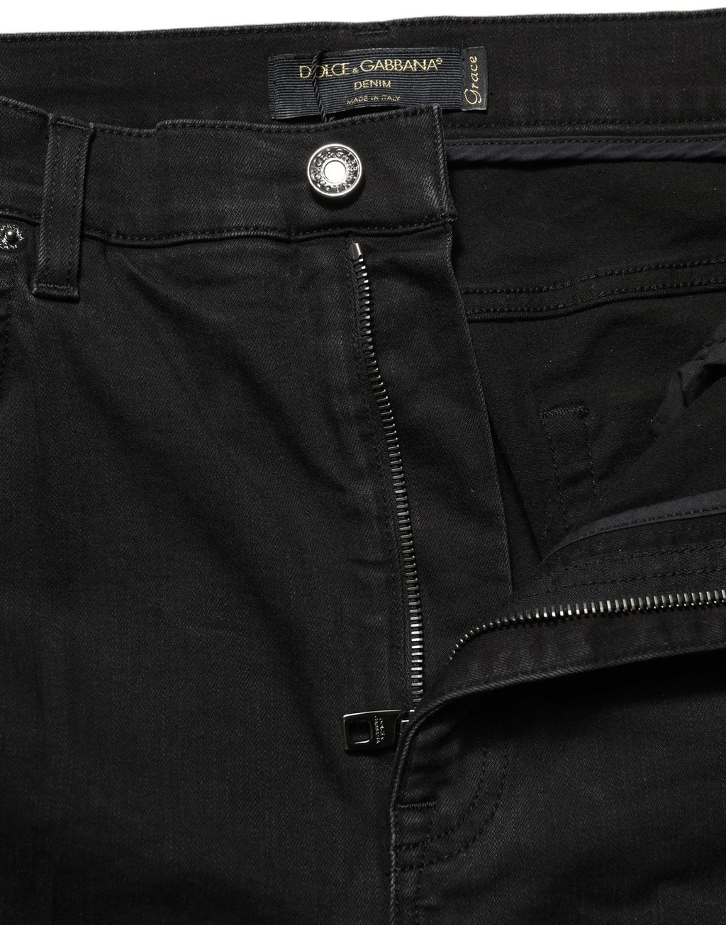 Dolce & Gabbana Schwarze Skinny Jeans aus Baumwolle mit hoher Taille