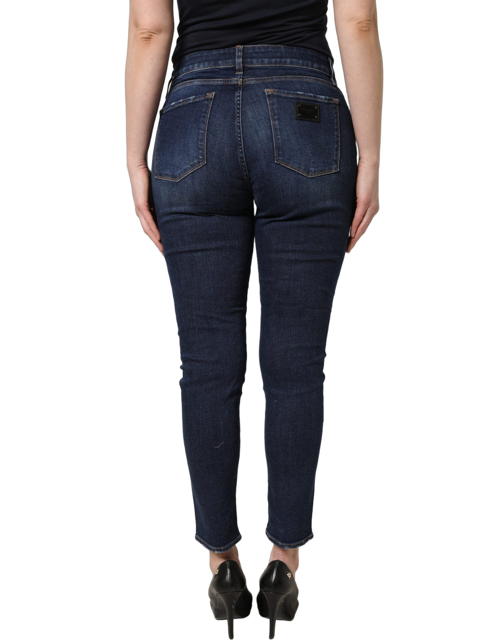Dolce & Gabbana Blaue Skinny Jeans aus Baumwolldenim mit Destroyed-Effekt