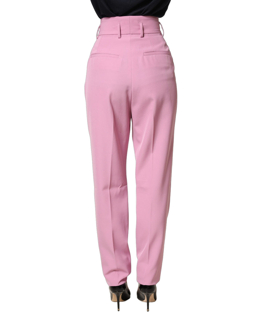 Dolce & Gabbana Pink High Waisted Polyester Trouser Pants