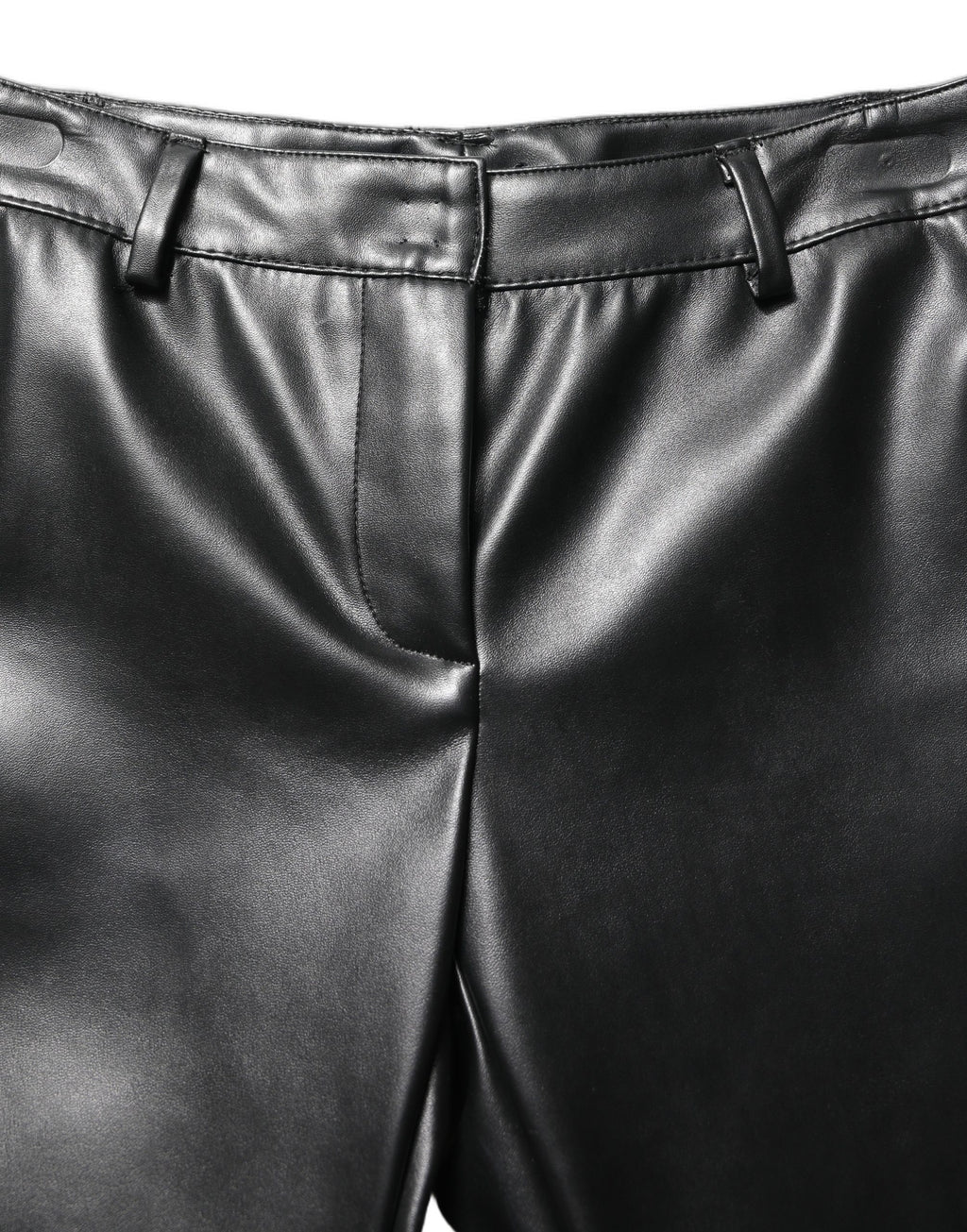 Dolce & Gabbana Schwarze High-Waist-Hose aus PU-Leder