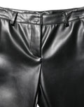 Dolce & Gabbana Schwarze High-Waist-Hose aus PU-Leder