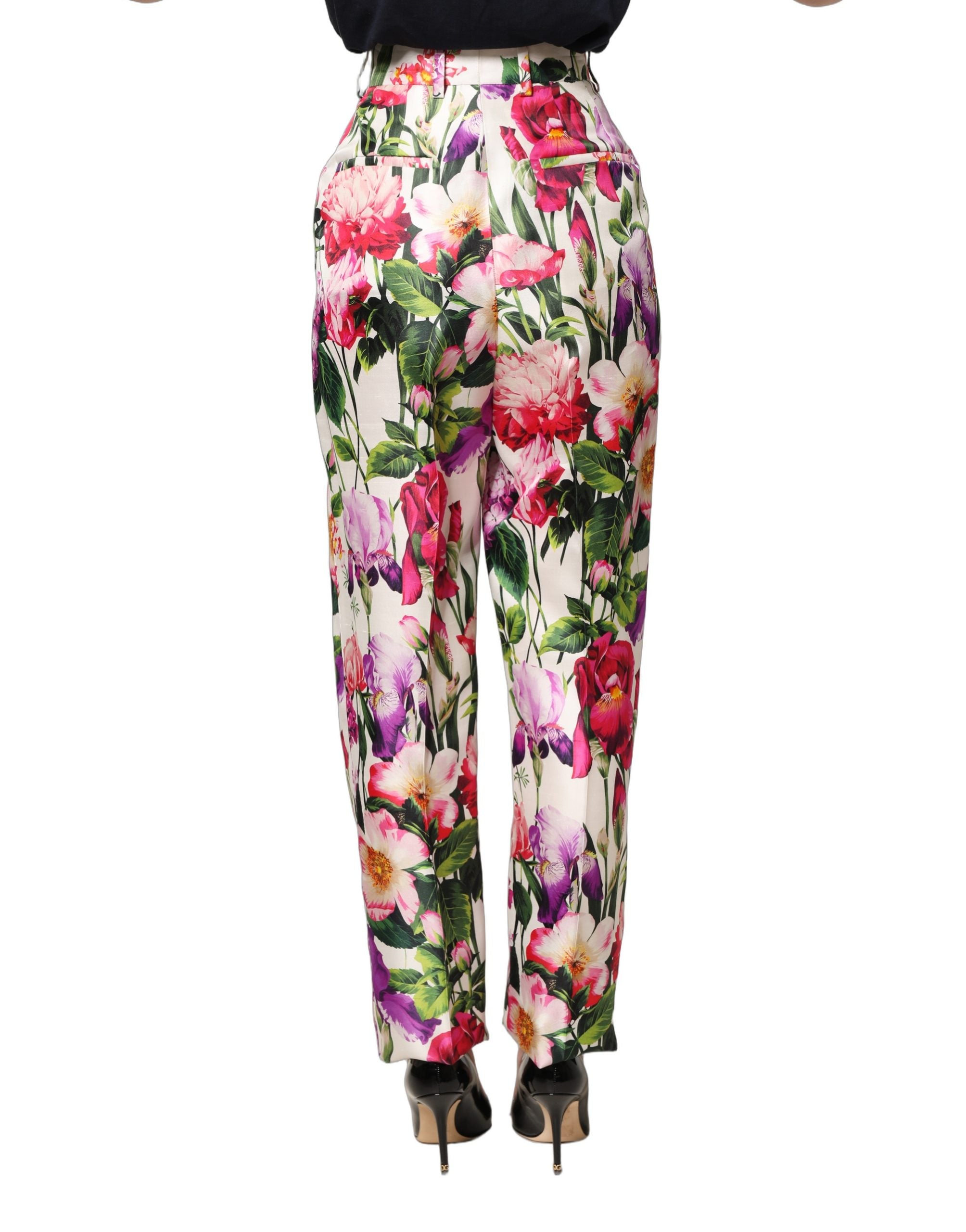 Dolce & Gabbana Tapered Hose mit buntem Blumenprint