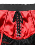 Dolce & Gabbana Minirock im Korsett-Stil aus rotem Satin mit hoher Taille