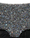 Dolce & Gabbana Schwarze Hotpants-Shorts mit Strass und hohem Bund