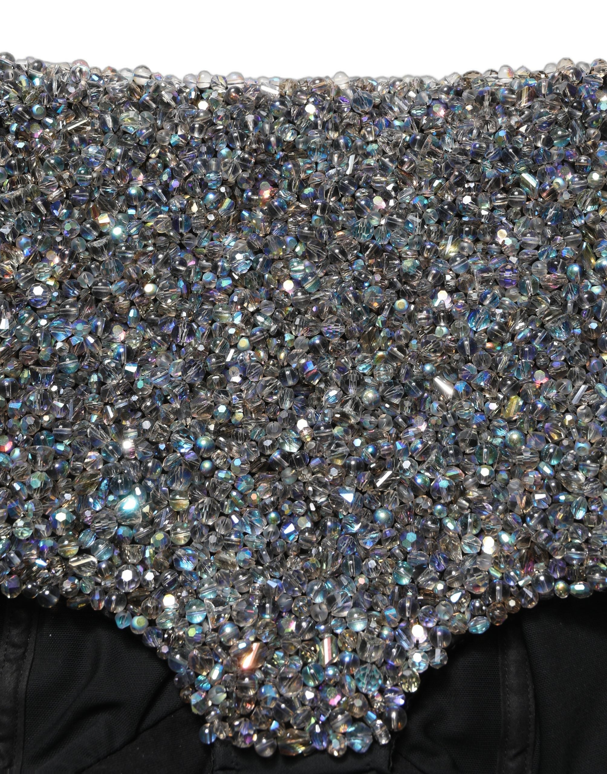 Dolce & Gabbana Schwarze Hotpants-Shorts mit Strass und hohem Bund