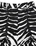 Dolce & Gabbana Schwarze und weiße High-Waist-Shorts aus Baumwolle im Zebra-Print