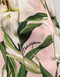 Dolce & Gabbana Bleistiftrock mit hohem Bund und pinkfarbenem Lilien-Print