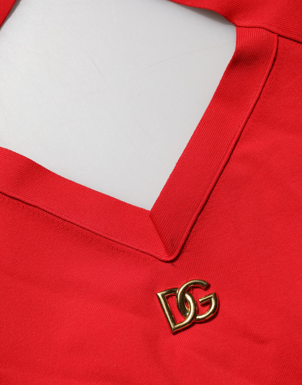 Dolce & Gabbana Rotes ärmelloses Neckholder-Crop-Top aus Viskose