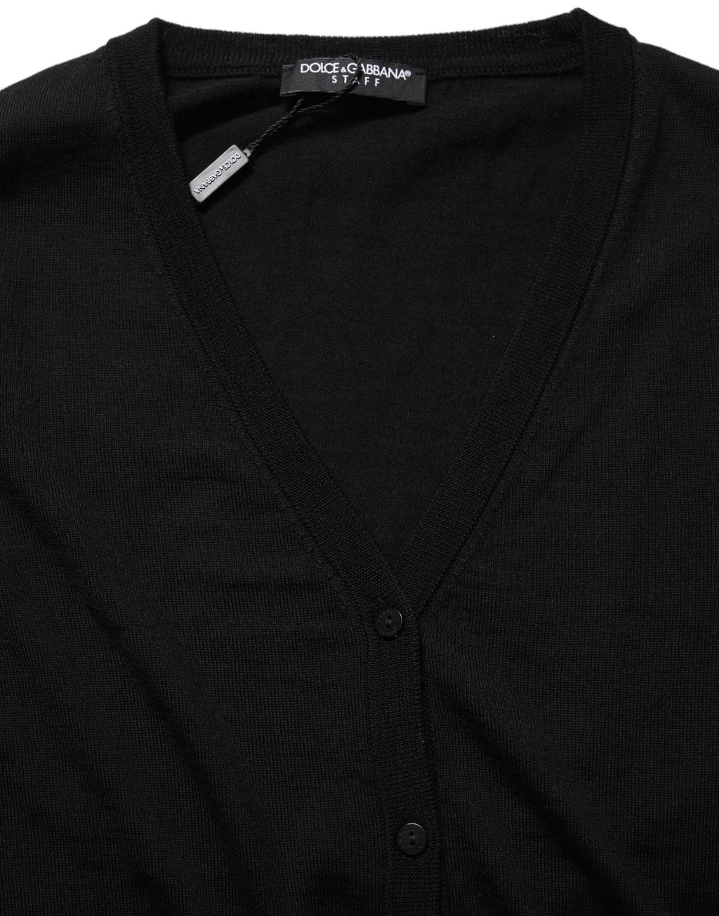 Dolce & Gabbana Schwarzer Wollstrick-Cardigan mit Knöpfen