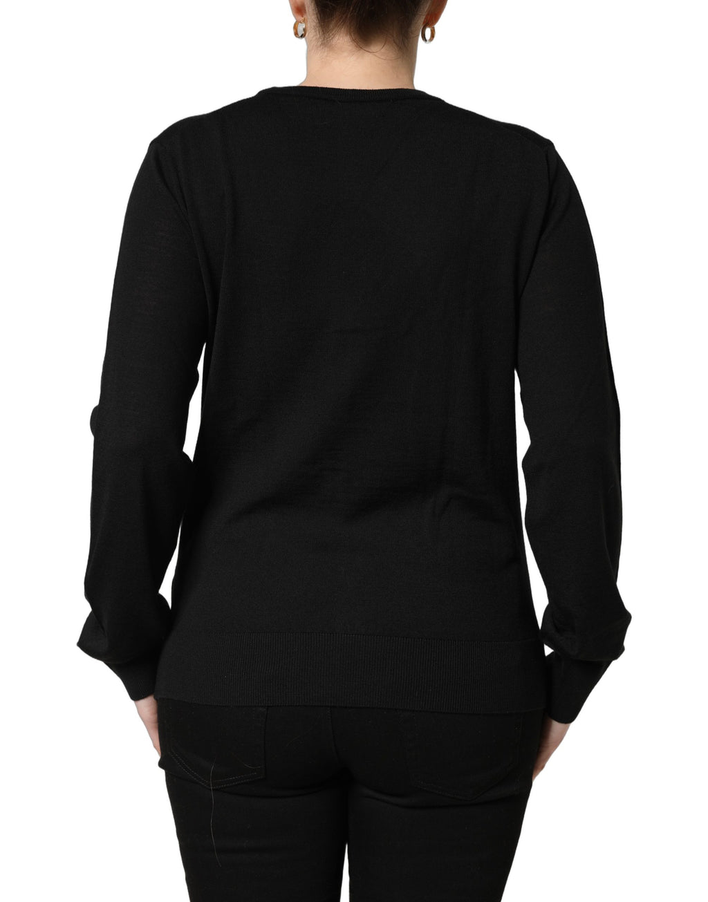 Dolce & Gabbana Schwarzer Wollstrick-Cardigan mit Knöpfen