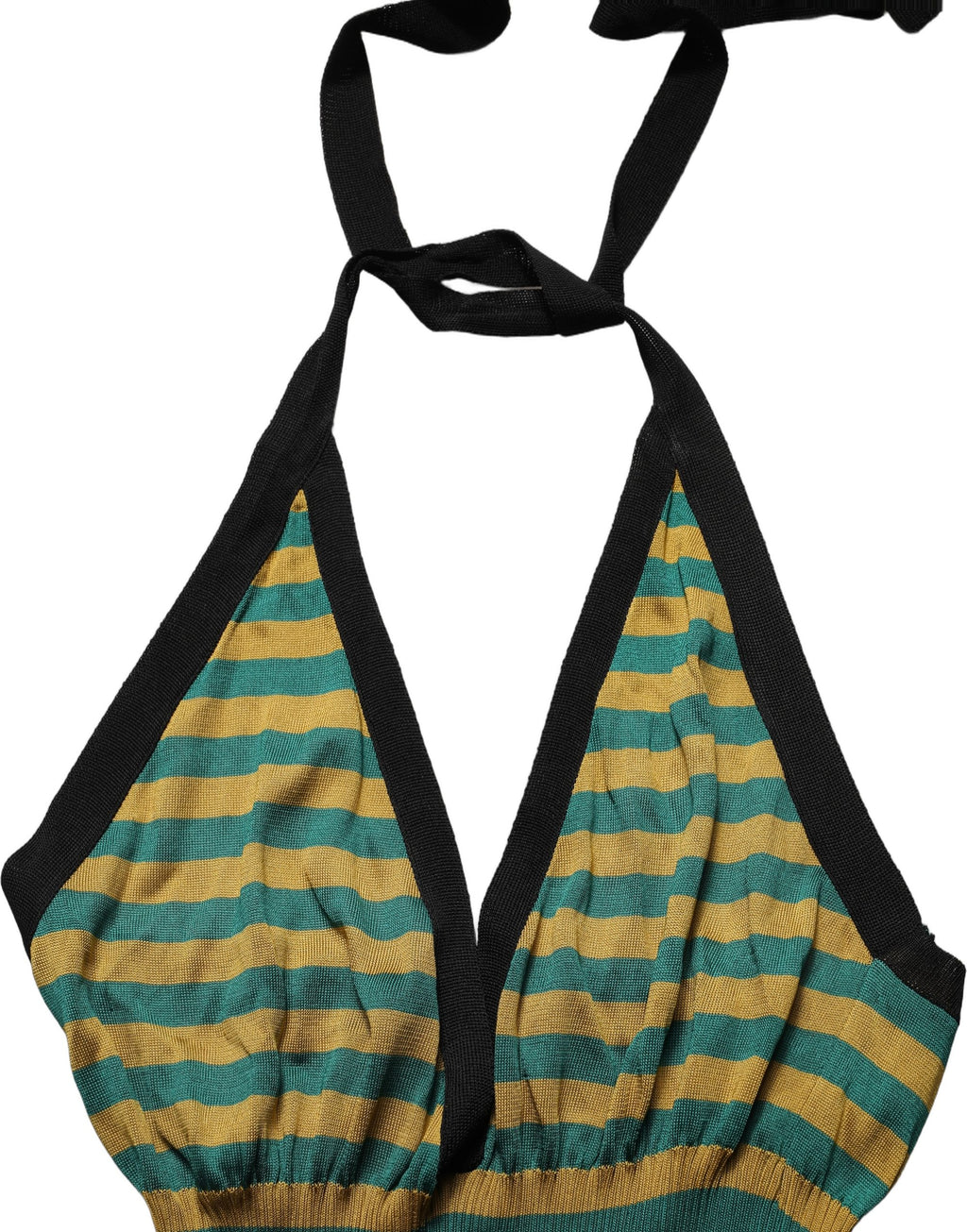 Dolce & Gabbana Mehrfarbig gestreiftes Wollstrick-Neckholder-Top