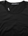 Dolce & Gabbana Schwarzes Baumwoll-T-Shirt mit Rundhalsausschnitt und kurzen Ärmeln