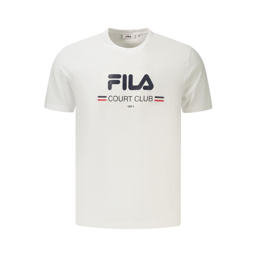 Fila Weißes Herren-T-Shirt aus Baumwolle