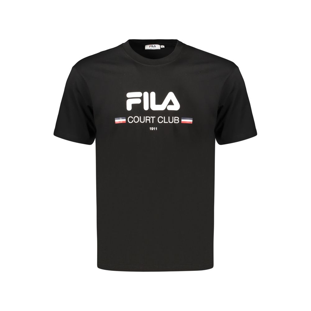 Fila Schwarzes Baumwoll-T-Shirt für Herren