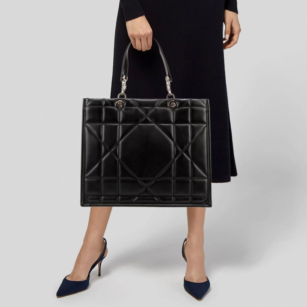 Dior Schwarze Leder-Tote-Bag