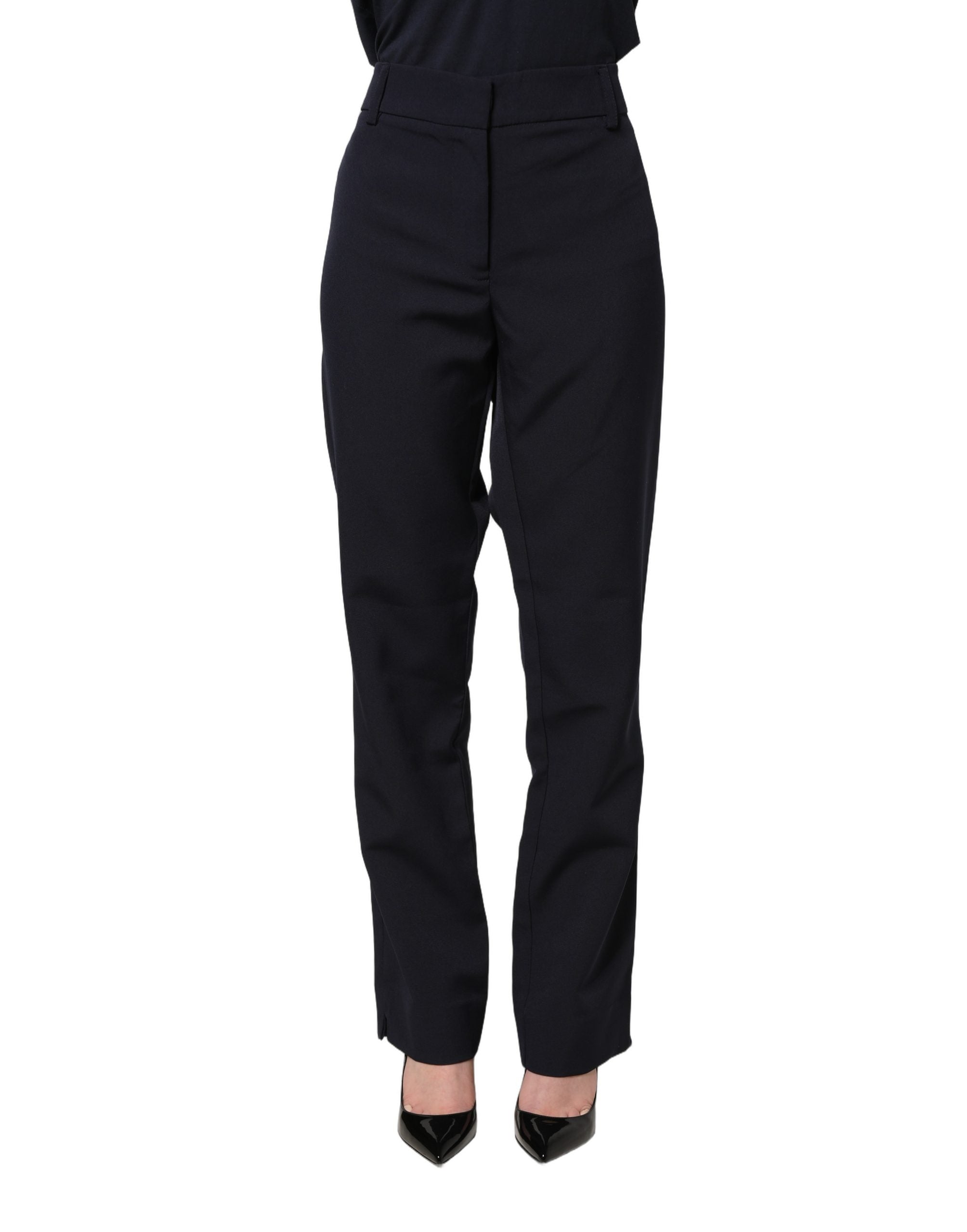 Blugirl Dunkelblaue High Waist Straight Fit Anzughose