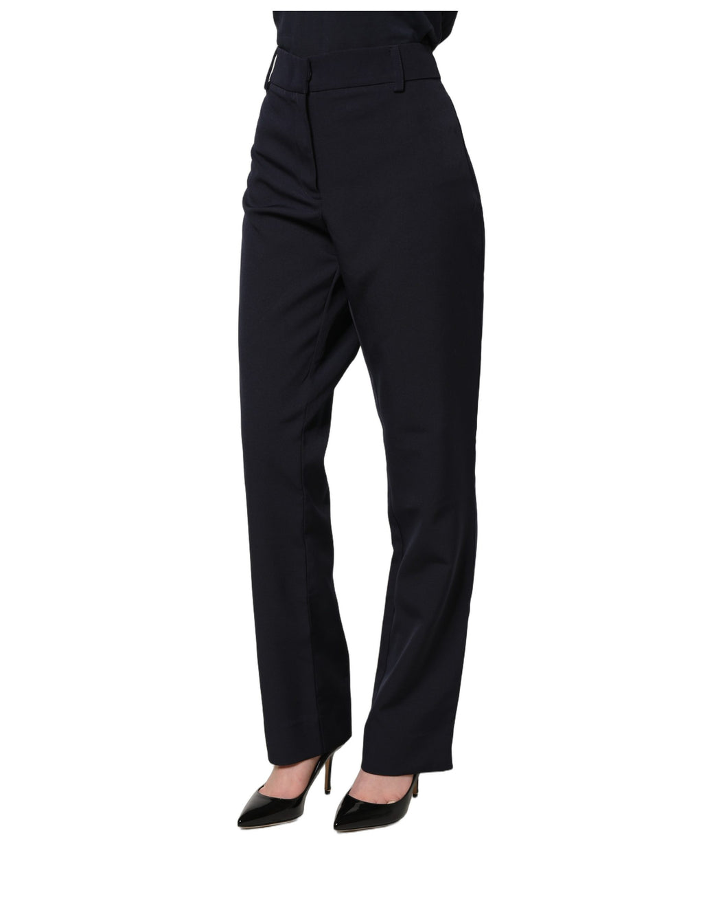 Blugirl Dunkelblaue High Waist Straight Fit Anzughose