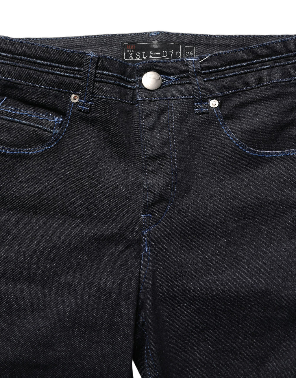 Acht Schwarze High-Waist Skinny Jeans aus Baumwoll-Stretch