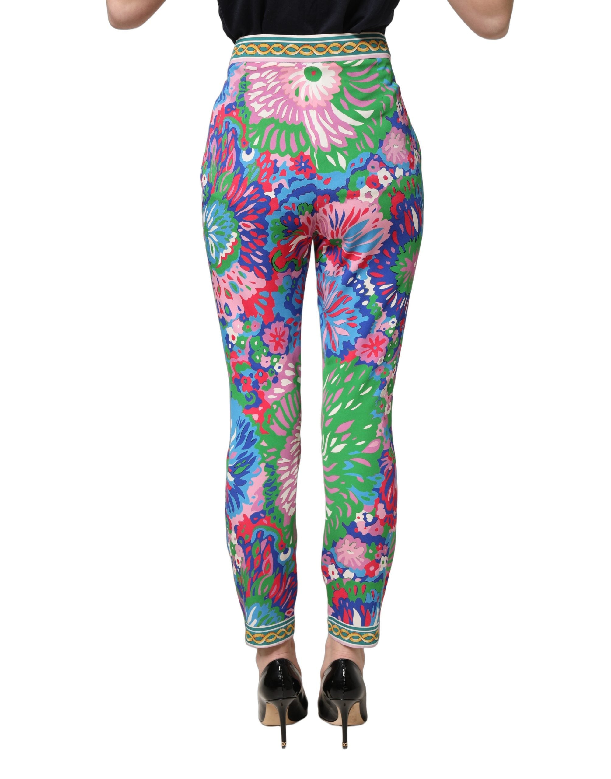 Dolce & Gabbana Leggings aus Stretch-Jersey mit mehrfarbigem Blumenmuster