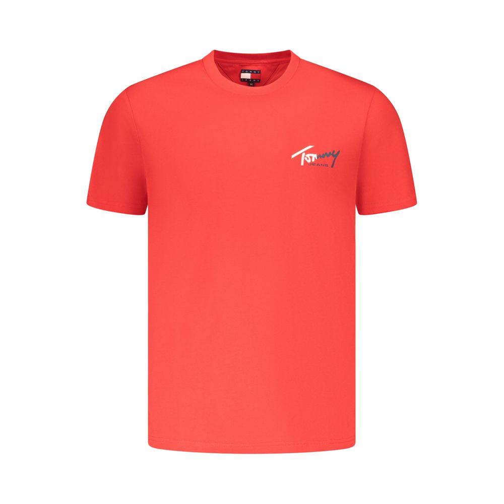 Tommy Hilfiger Rotes Baumwoll-T-Shirt für Herren