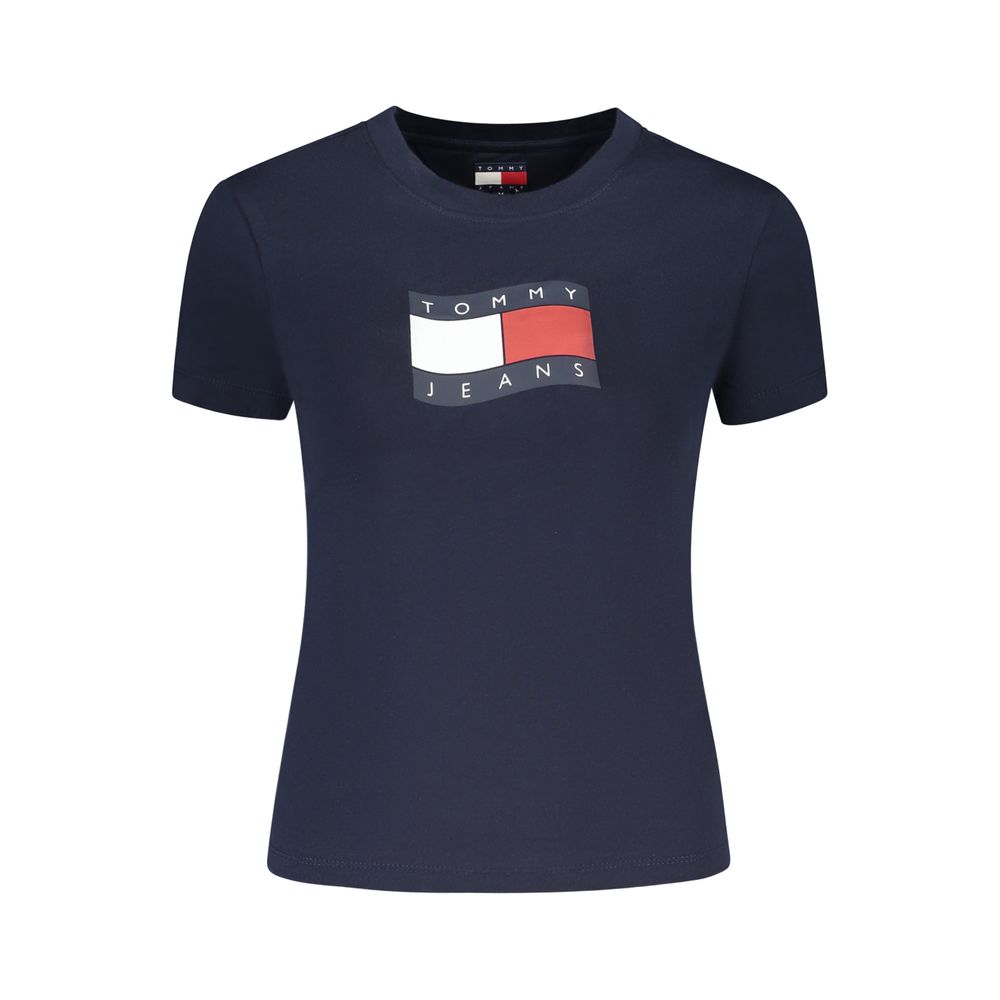 Tommy Hilfiger Blaues Baumwoll-T-Shirt für Damen