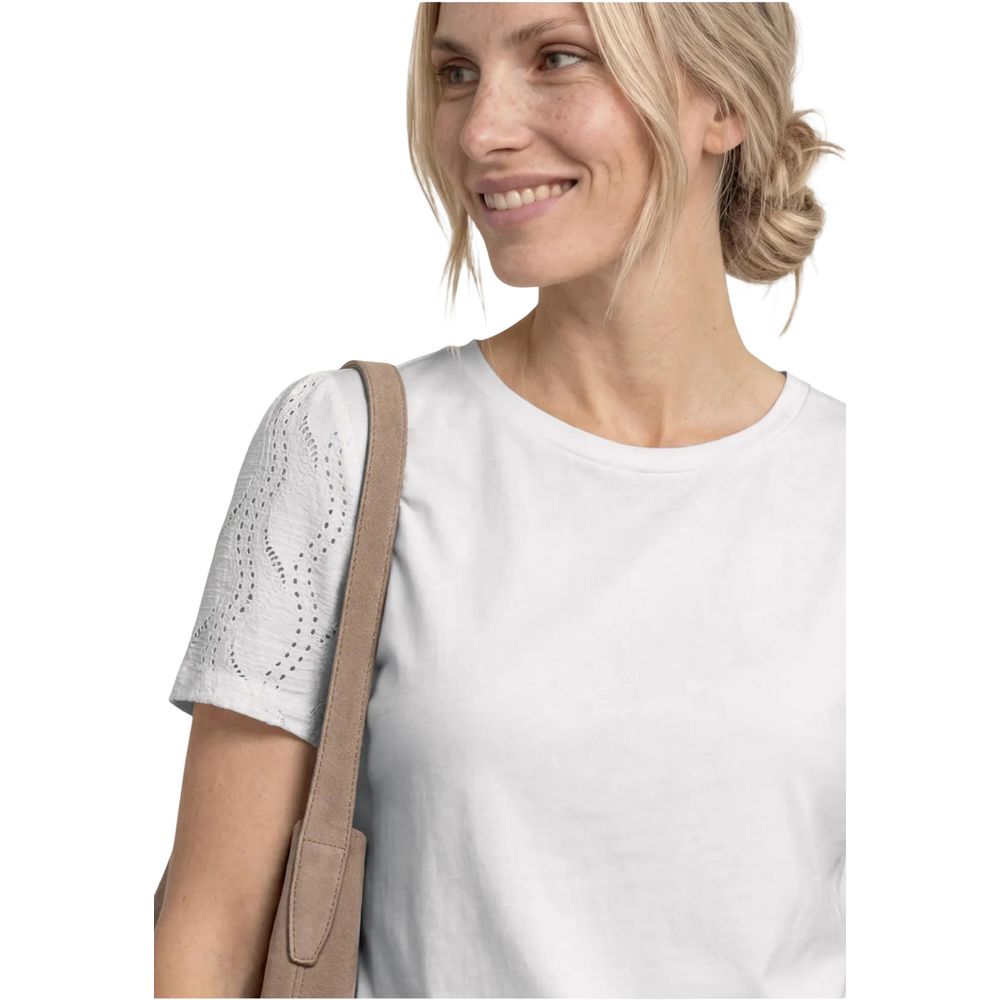 Street One Cremefarbenes Baumwoll-T-Shirt