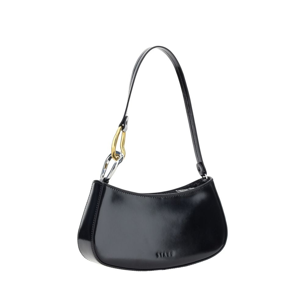 Staud Schwarze Bos Taurus Kalbsleder Schultertasche