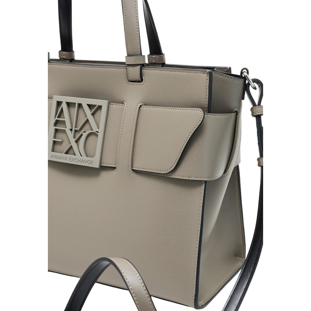 Armani Exchange Beige Kunstleder Handtasche