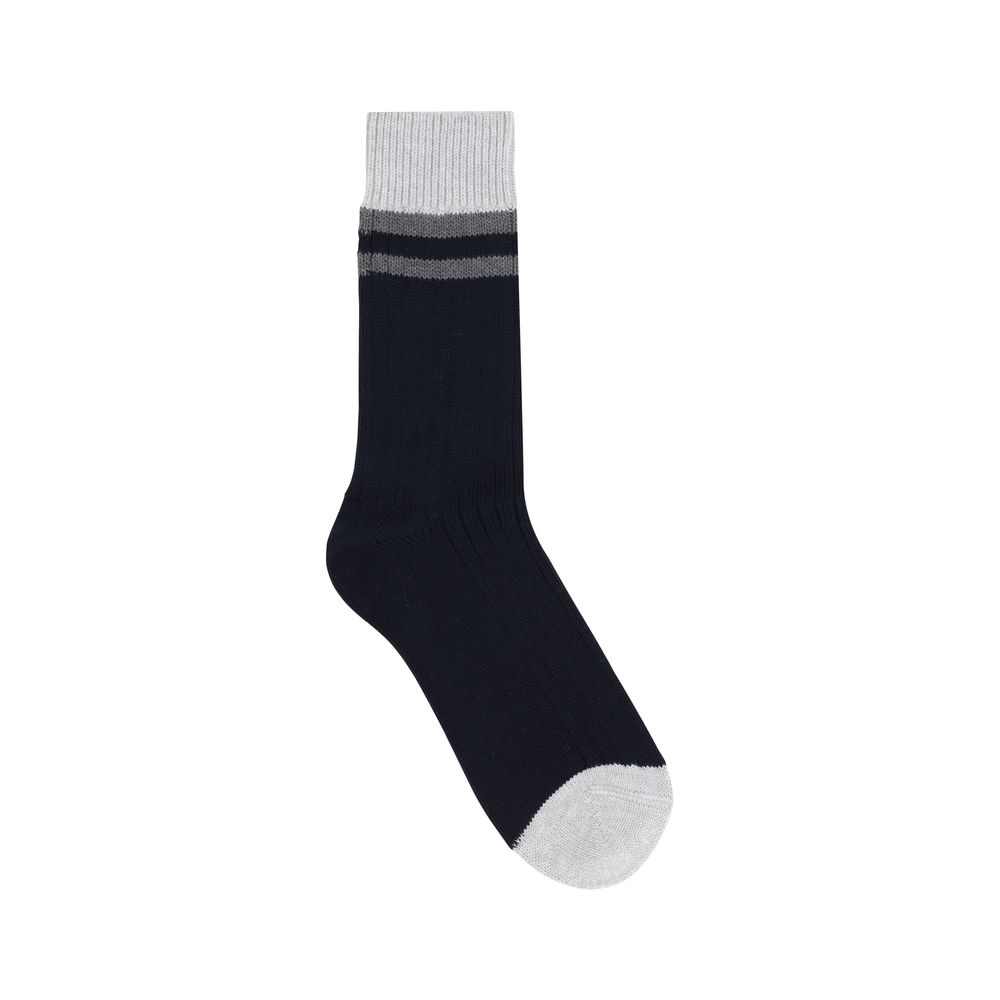 Brunello Cucinelli Schwarze Baumwollsocken
