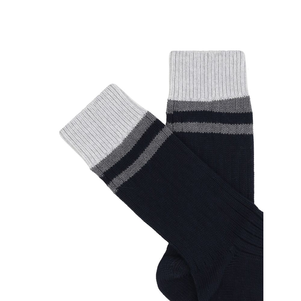 Brunello Cucinelli Schwarze Baumwollsocken