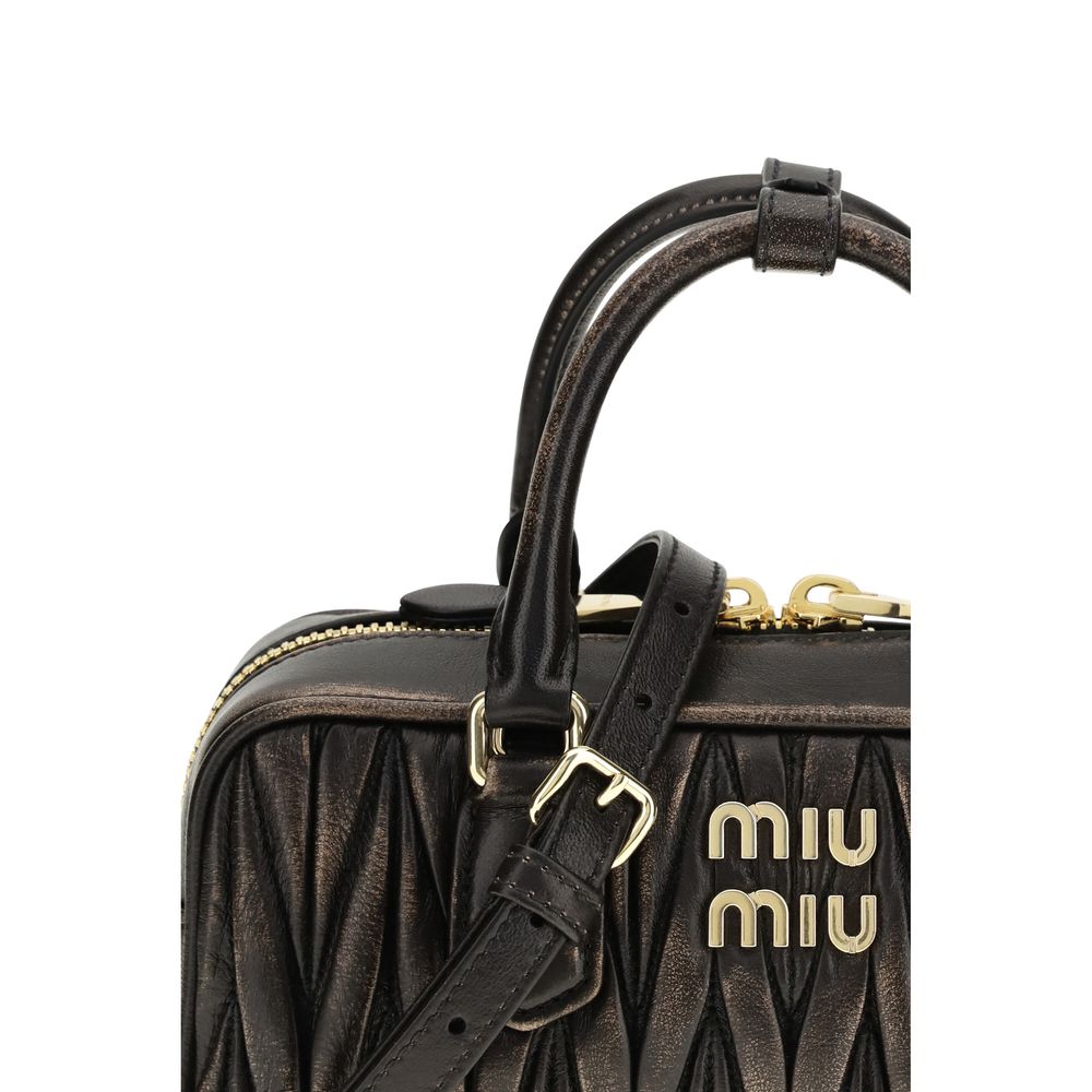 Miu Miu Schultertasche aus braunem Lammleder Ovis Aries Aries