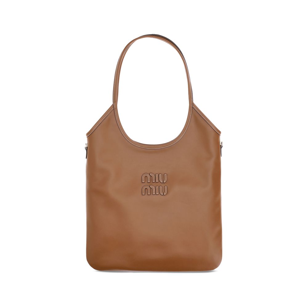 Miu Miu Braune Kalbsleder Bos Taurus Schultertasche