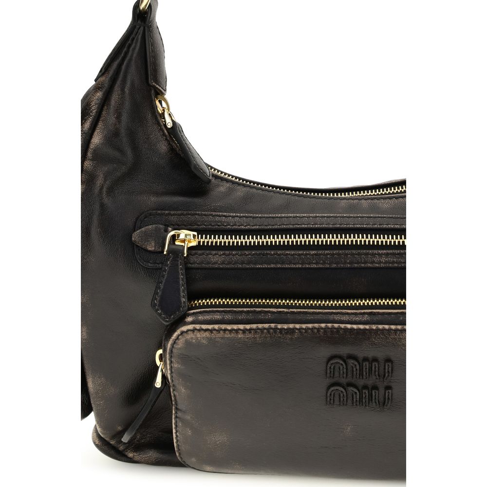 Miu Miu Braune Kalbsleder Bos Taurus Schultertasche