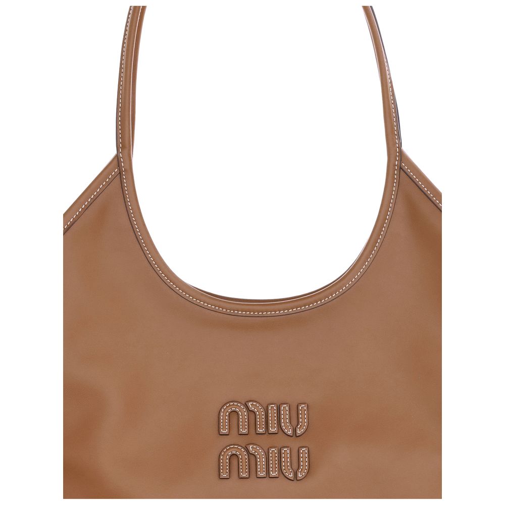 Miu Miu Braune Kalbsleder Bos Taurus Schultertasche