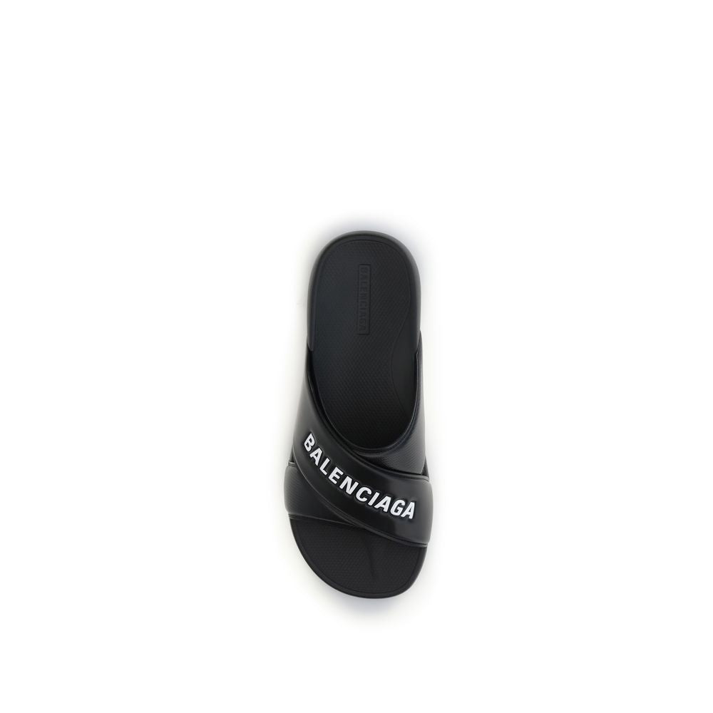 Balenciaga Schwarze Gummisandalen