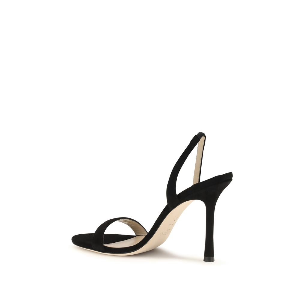 Jimmy Choo Schwarze Bos Taurus Kalbsleder-Sandalen mit Stilettoabsatz