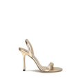 Jimmy Choo Sandale mit Stiletto-Absatz aus Kalbsleder Bos Taurus in Gold