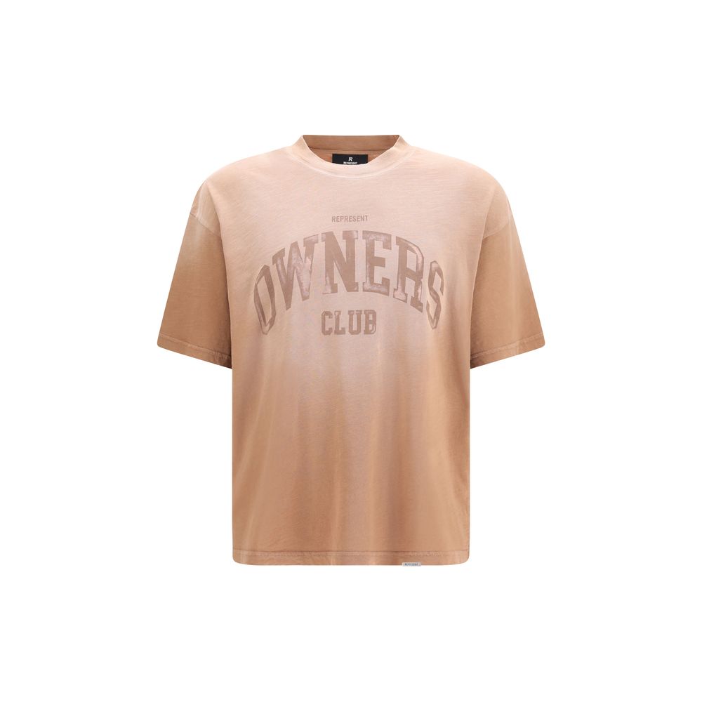 Represent Braunes Baumwoll-T-Shirt