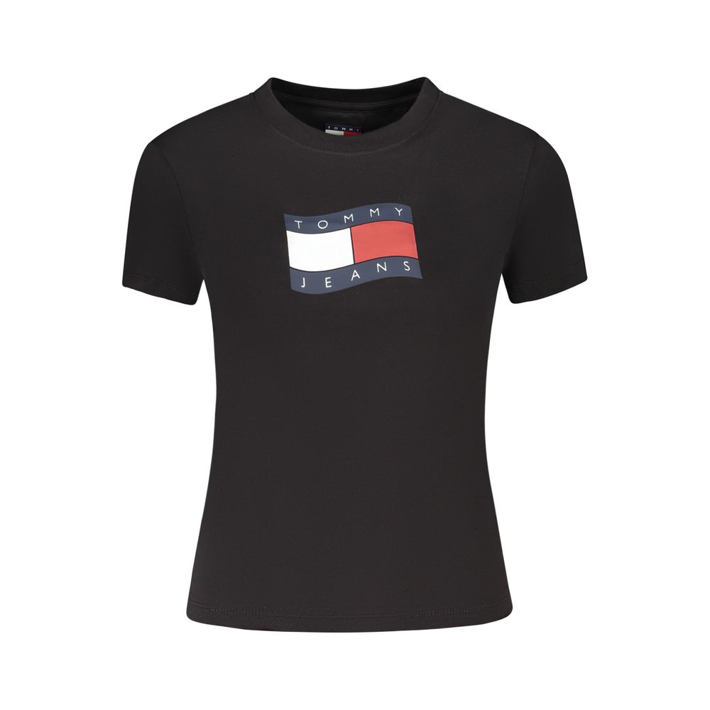 Tommy Hilfiger Schwarzes Baumwoll-T-Shirt für Damen