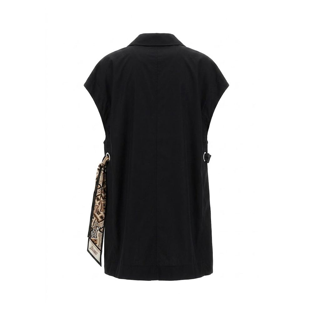 Herno Schwarzes Baumwoll-Freizeitkleid