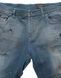 Dolce & Gabbana Blaue Skinny Jeans mit mittlerer Taille und Destroyed-Effekt