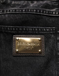 Dolce & Gabbana Schwarze "Distressed" Baumwoll-Jeans im geraden Schnitt