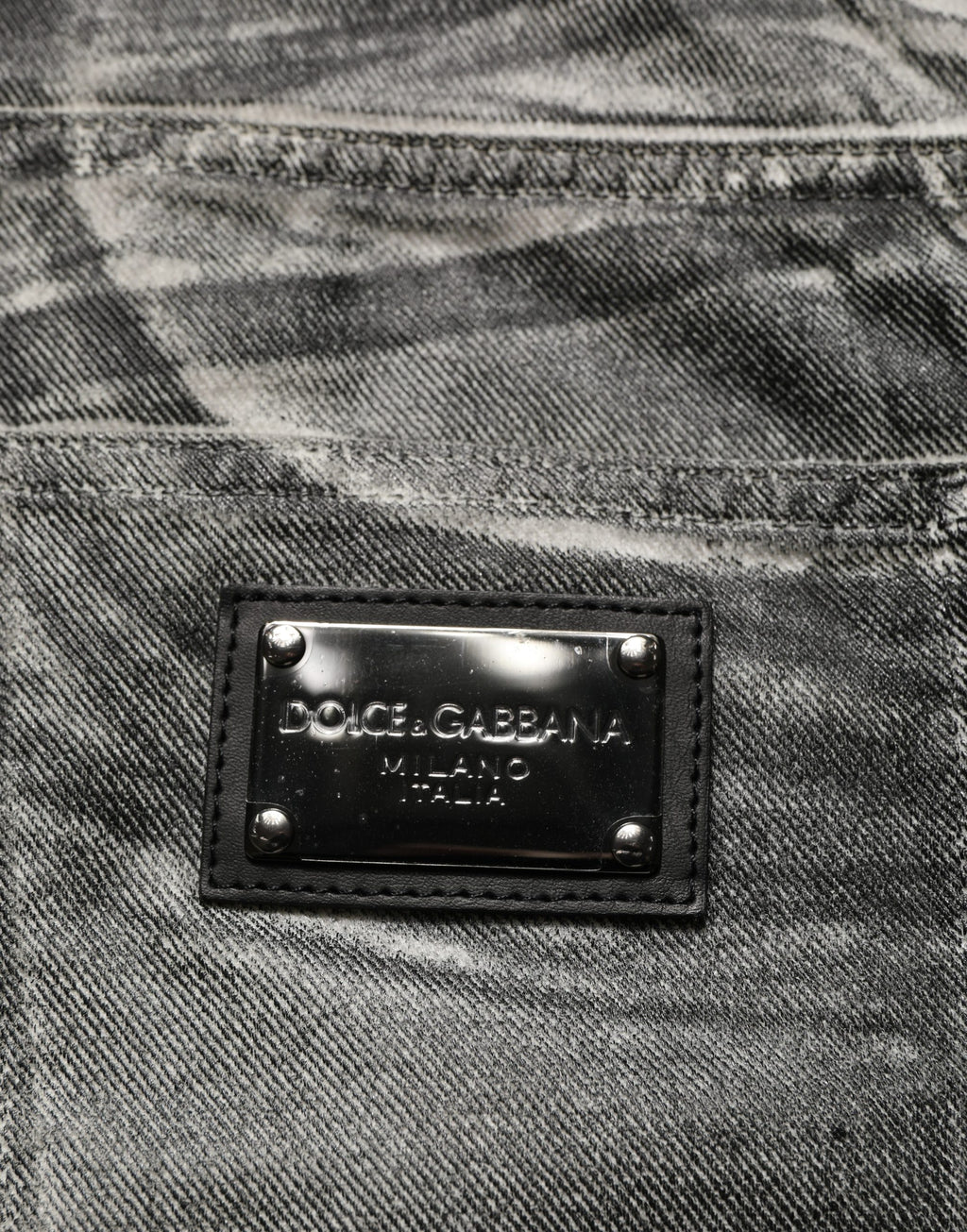 Dolce & Gabbana Graue, gewaschene gerade geschnittene Jeans mit mittlerer Leibhöhe