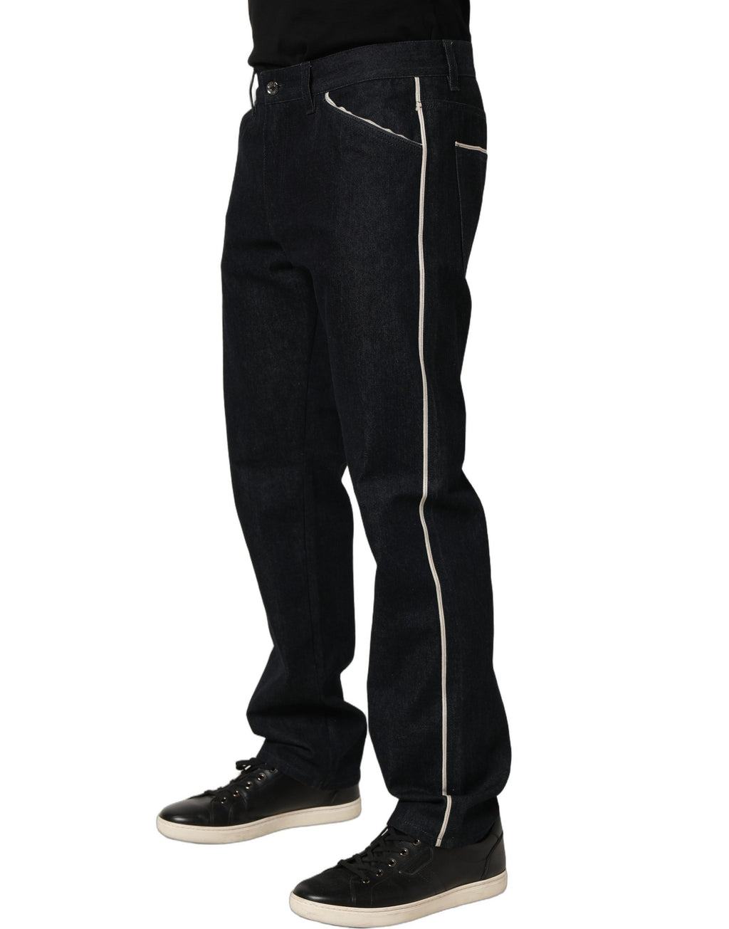 Dolce & Gabbana Schwarze Baumwoll-Jeans für Herren, Mid Waist, Klassischer Schnitt