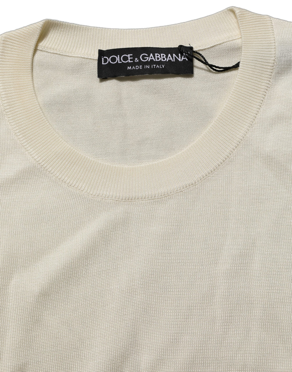 Dolce & Gabbana Off White 3/4 Ärmel Rundhals Pullover Pullover