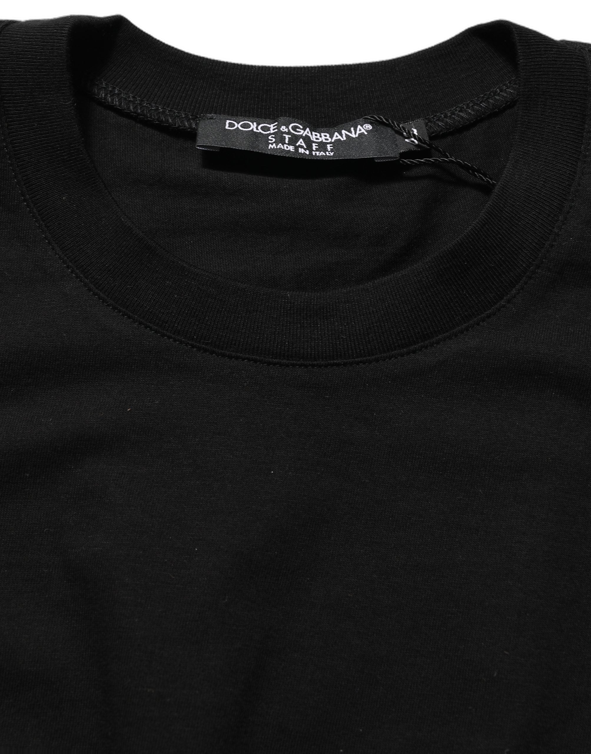 Dolce & Gabbana Schwarzer Pullover mit Rundhalsausschnitt und langen Ärmeln
