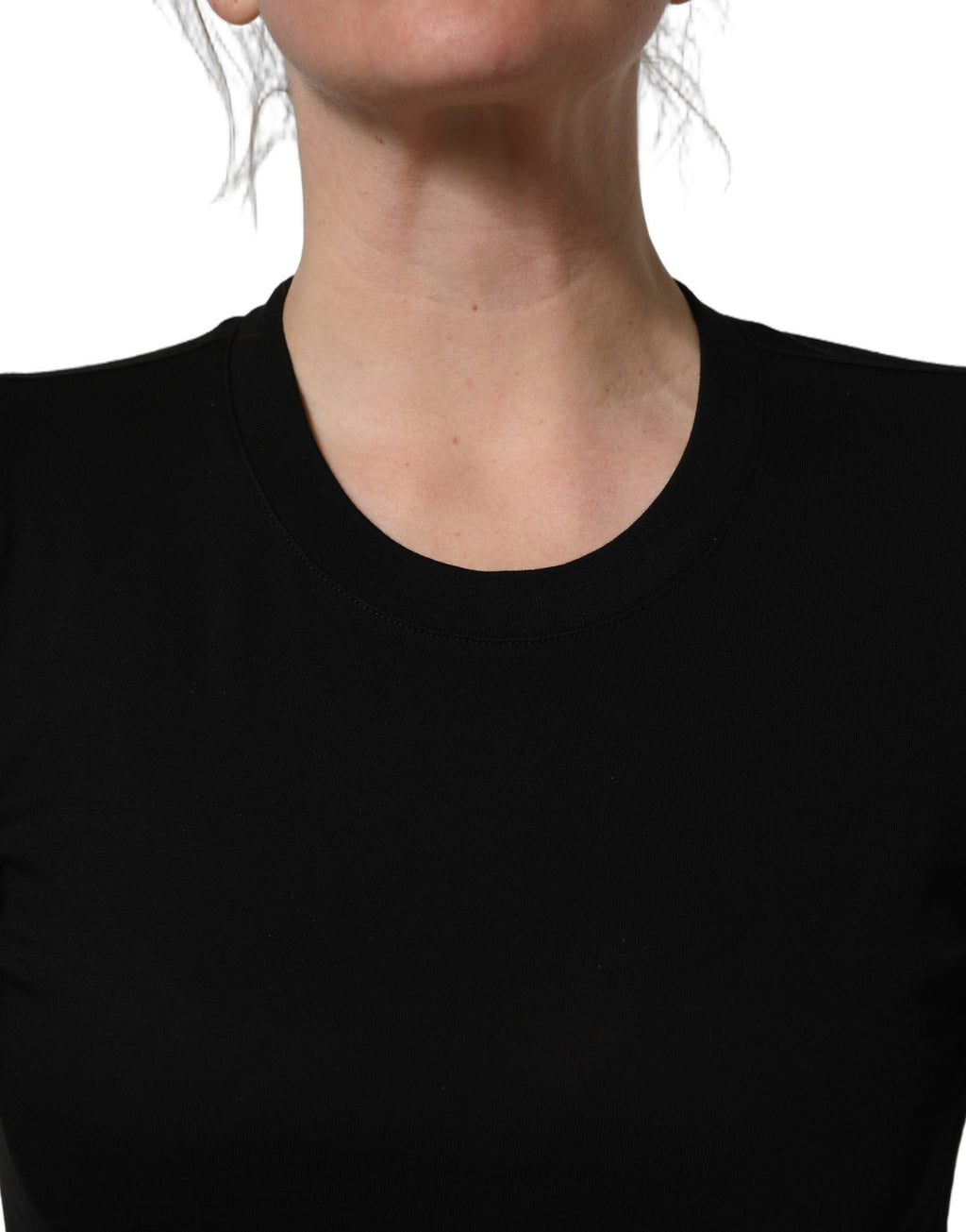Dolce & Gabbana Schwarzer Pullover mit Rundhalsausschnitt und langen Ärmeln