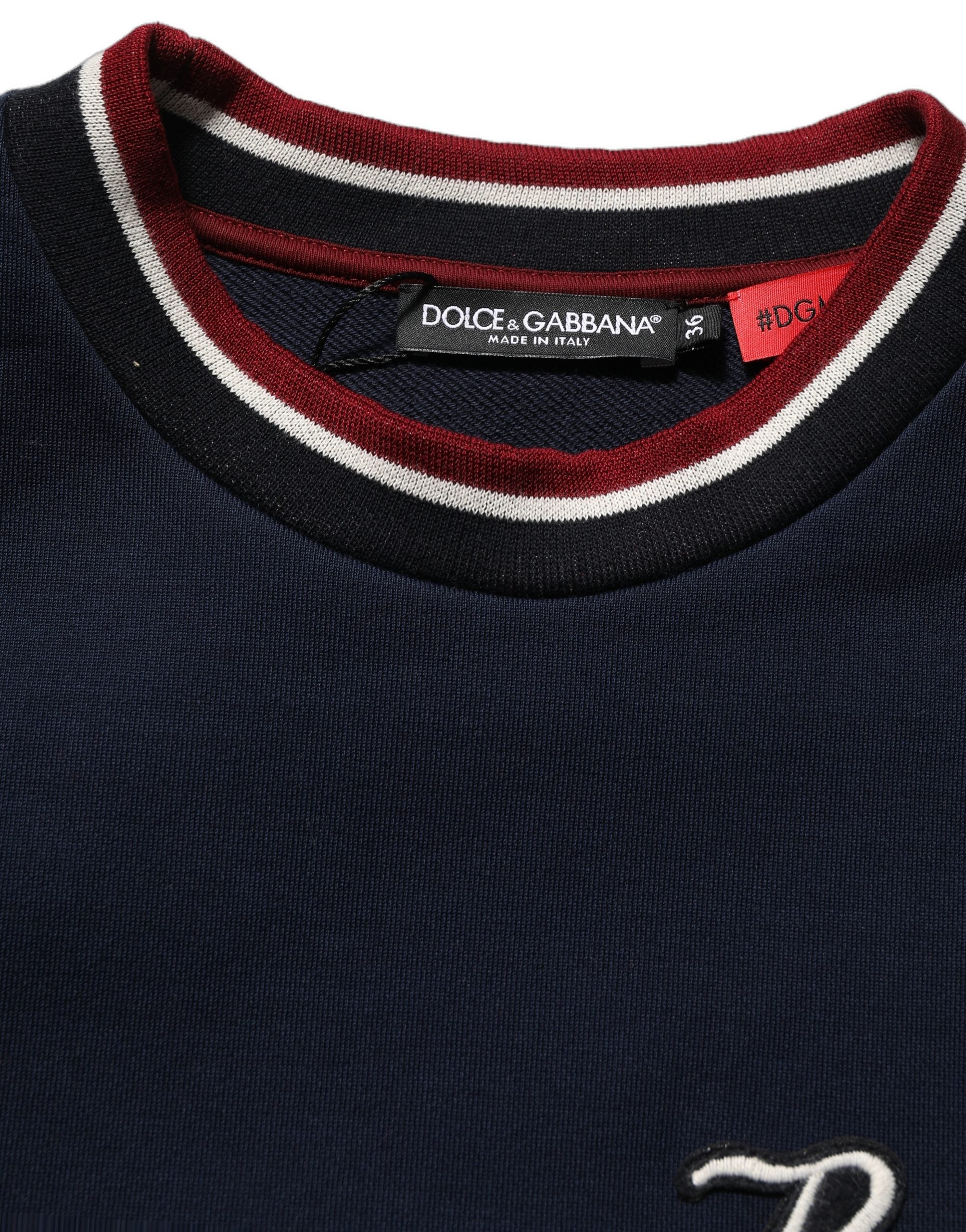 Dolce & Gabbana Blau-rotes Sweatshirt "Royals" mit Patch-Applikationen