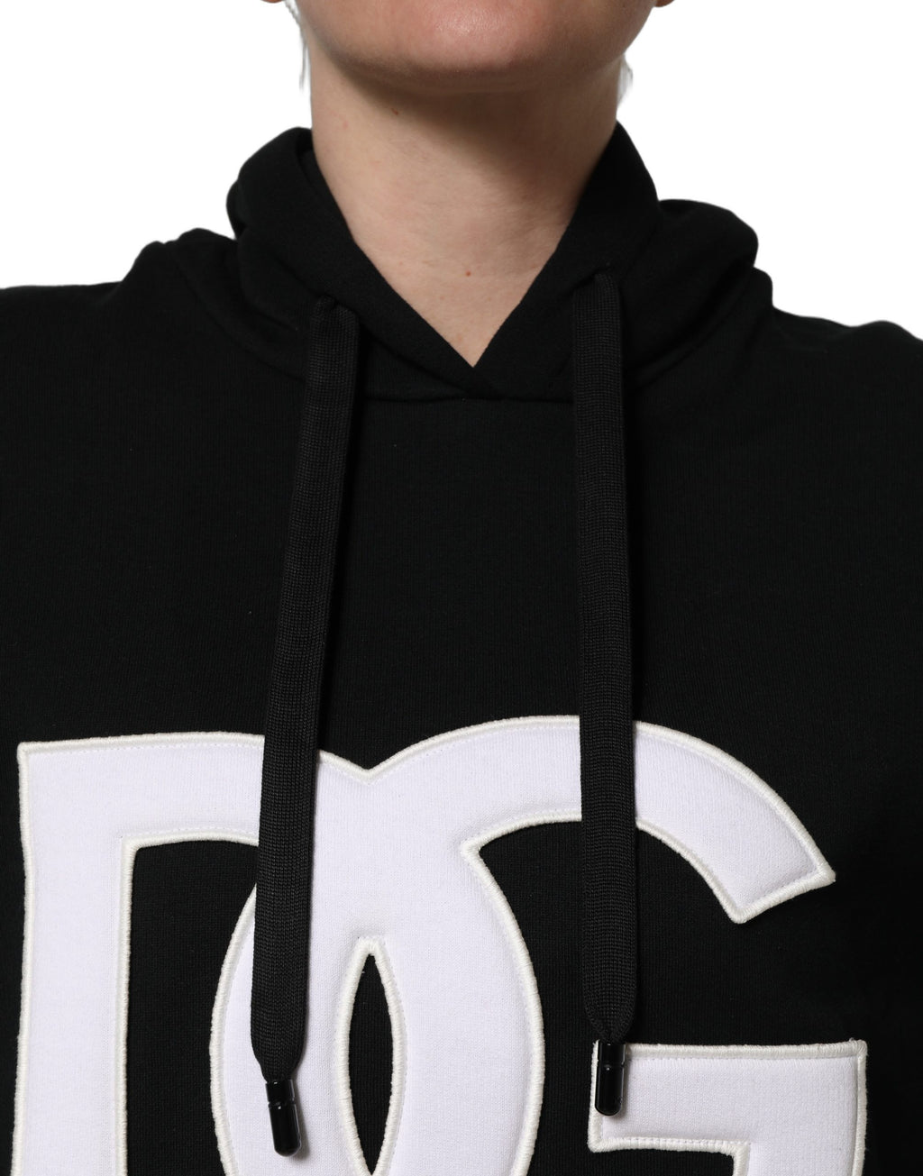 Dolce & Gabbana Kapuzenpullover mit Schwarz-Weiß-Applikationen