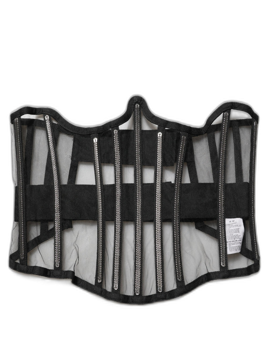 Dolce & Gabbana Schwarzer transparenter Tüll-Body, Cropped Corsagen-Oberteil